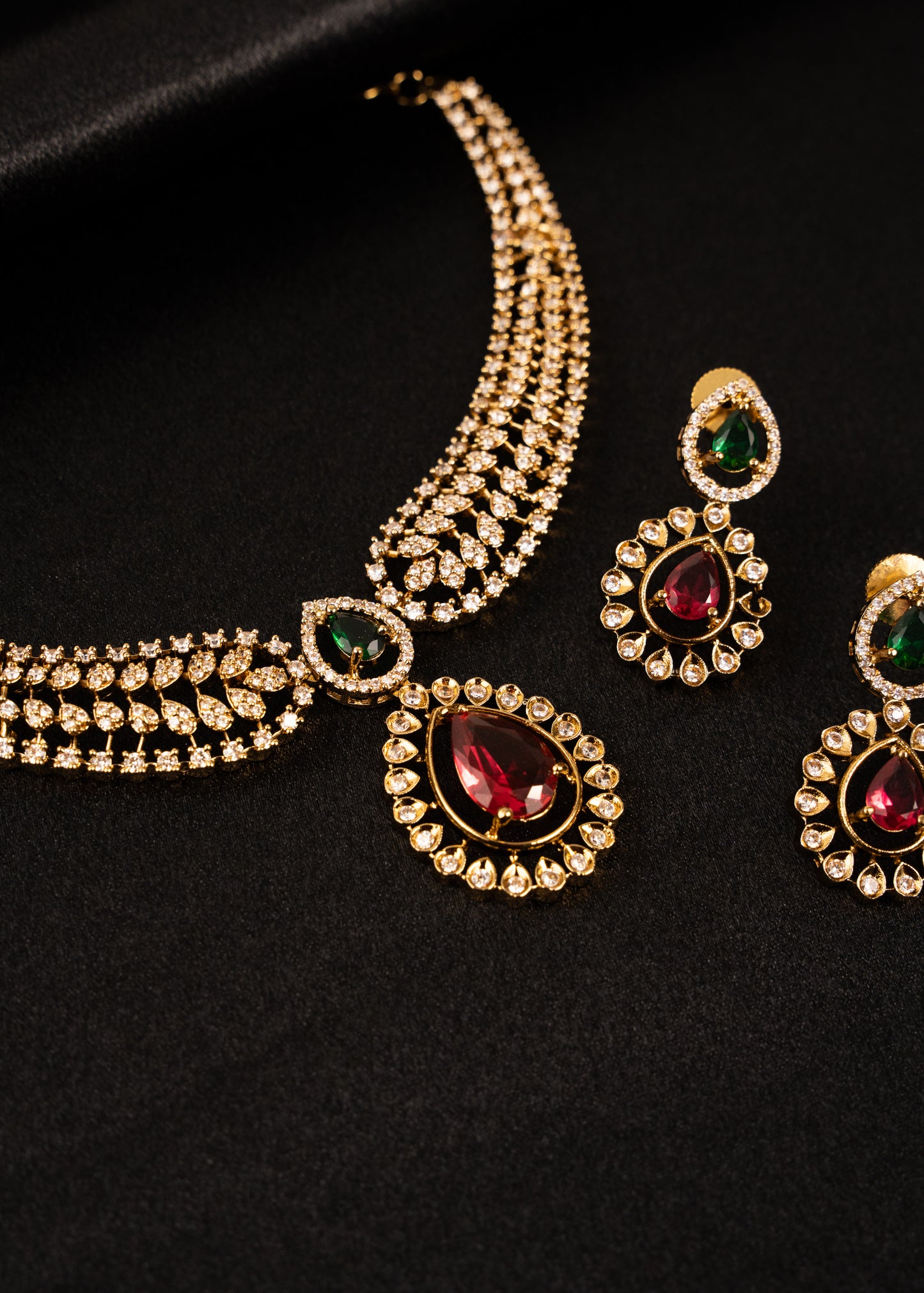 Victorian CZ Diamond Necklace Set