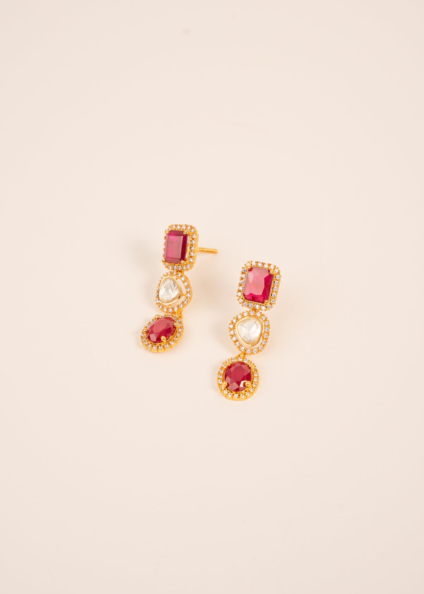 Kundan Necklace Set/ Indian Jewelry Set/ Wedding Necklace Set/ Ruby Stone Indian Wedding Set