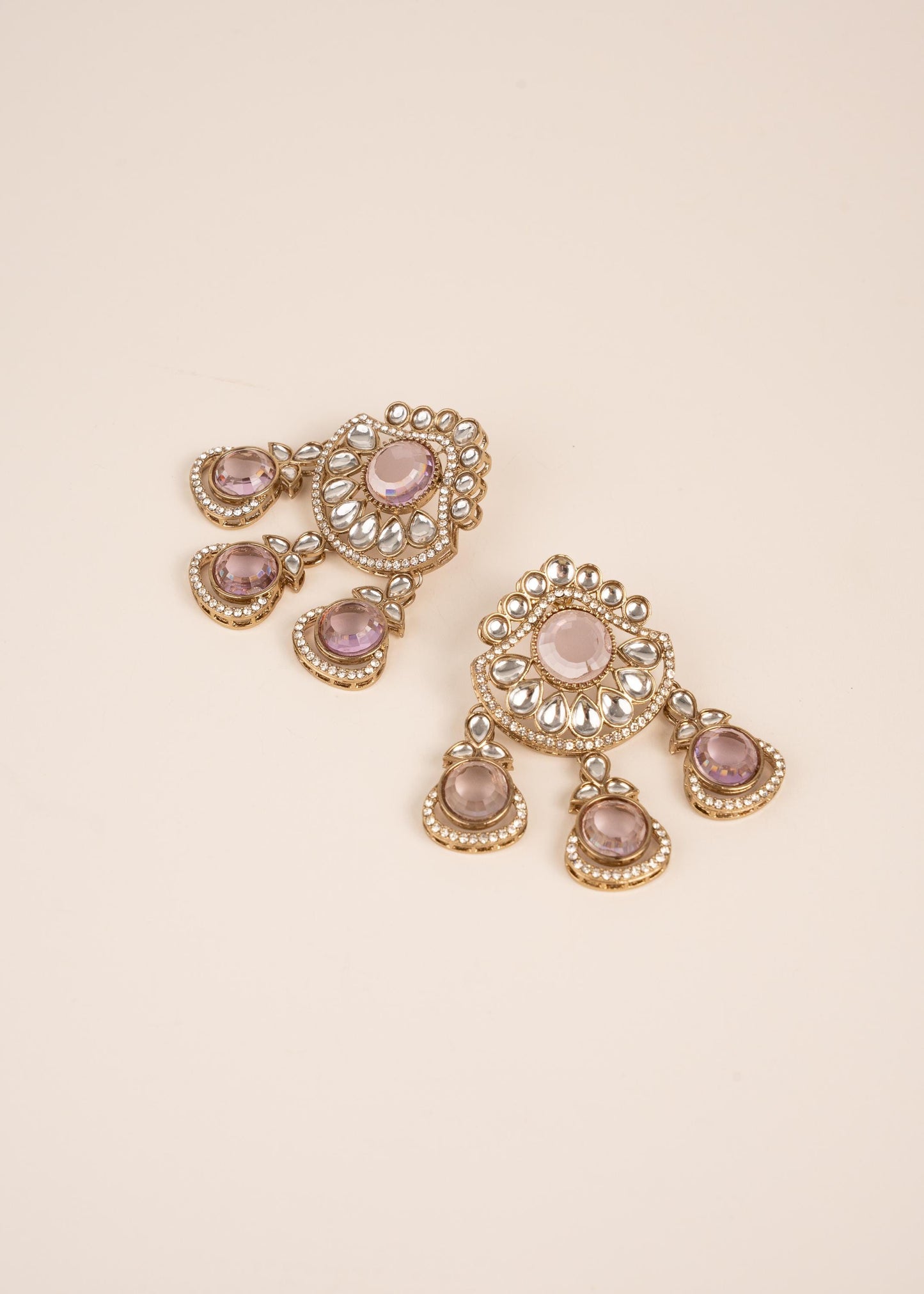 Polki Chandbali Earrings/ Antique Gold Chandbali Earrings/ Heritage Style Earrings/ Pakistani Style Earrings/ Ethnic Luxury Accessories (etsy image id: 7912995571)