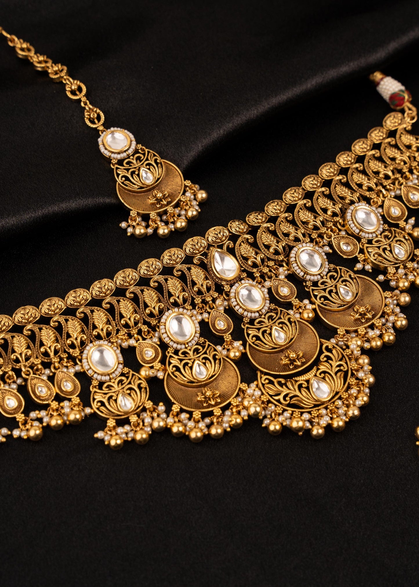 Exclusive Gold Plated Kundan Necklace Set/ Indian Wedding Jewelry/ Antique Bridal Kundan Necklace Set/ Statement Kundan Necklace/ Pakistani