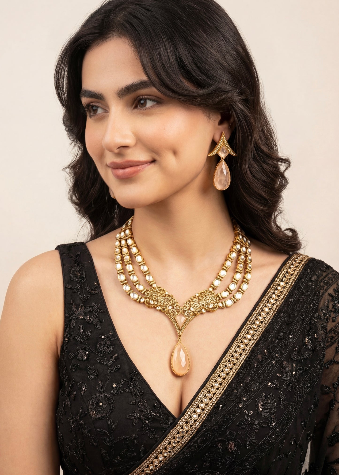 Premium Layered Kundan Necklace Set