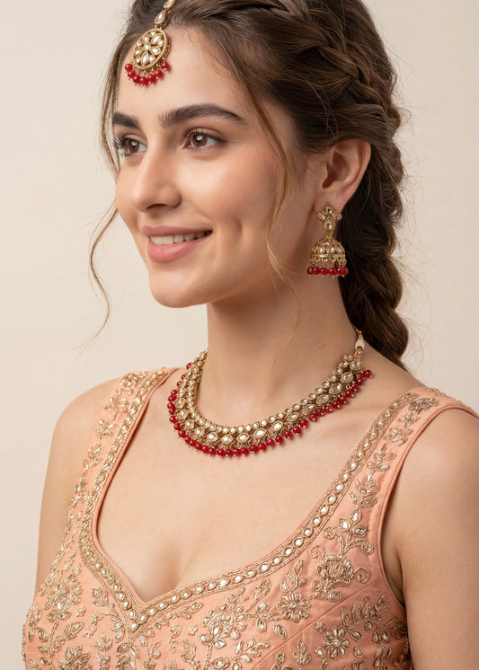 Ruby Rose Bridal Necklace Set
