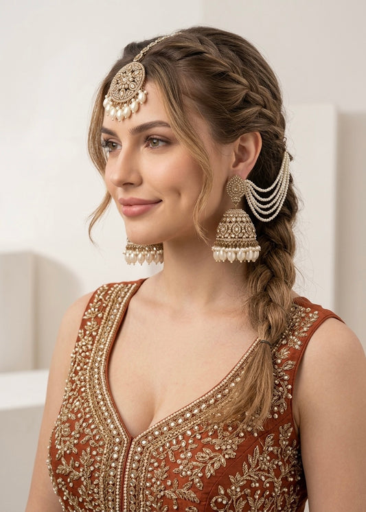 Pearl Glow Sahara Jhumka Set