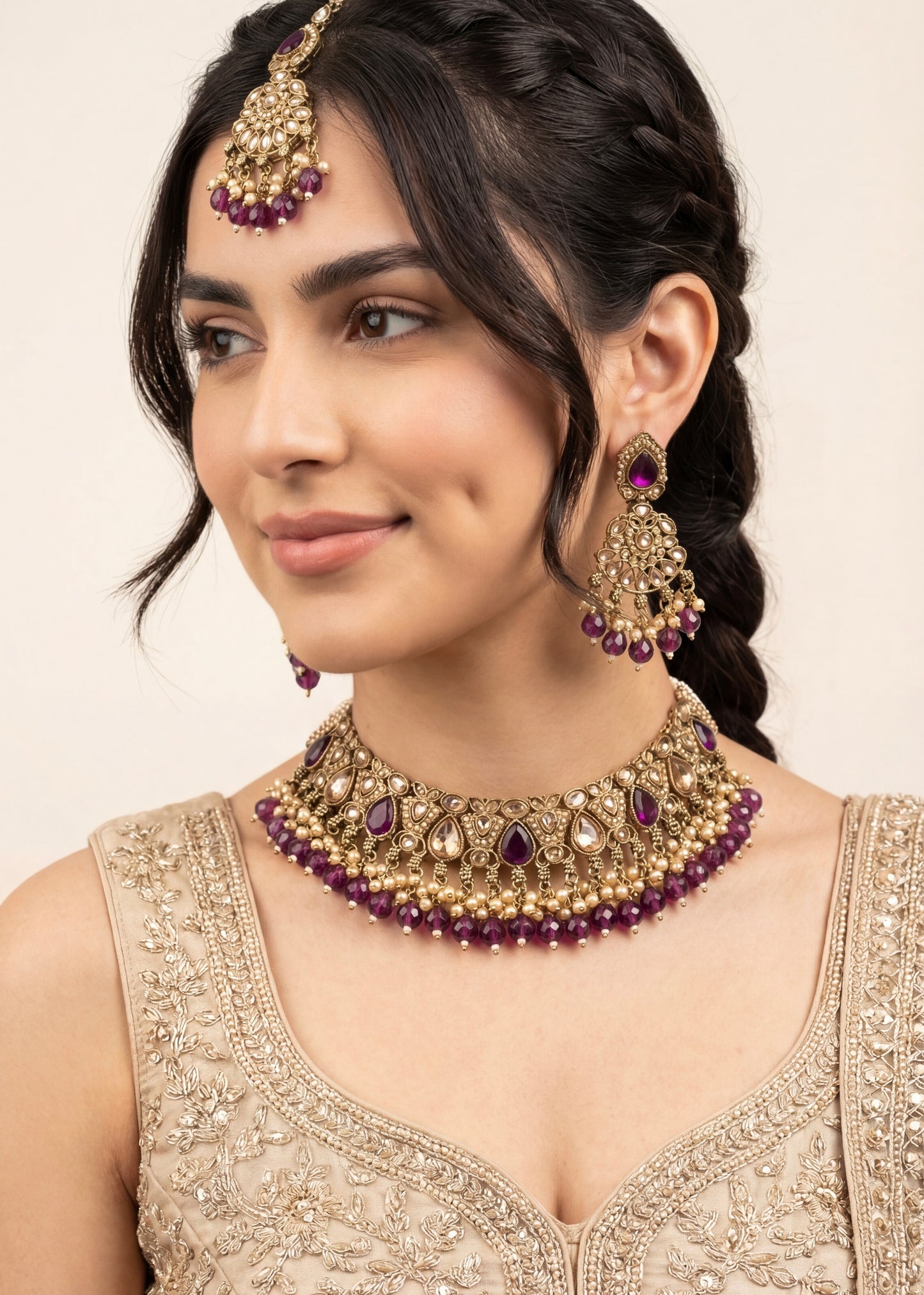 Luxury Antique Kundan Necklace Set