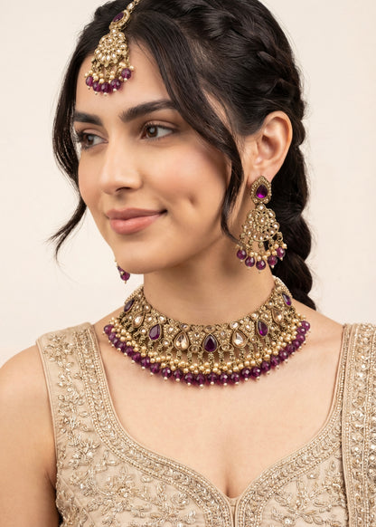 Luxury Antique Kundan Necklace Set
