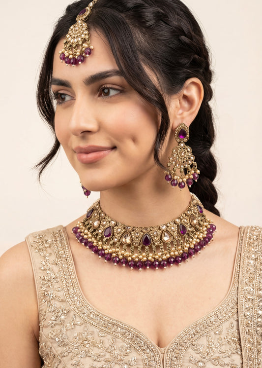 Luxury Antique Kundan Necklace Set