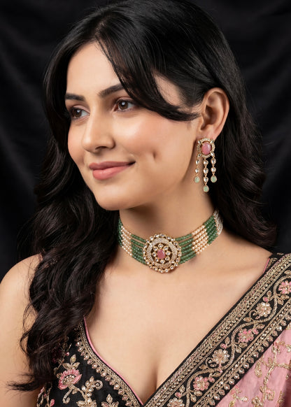 Premium Kundan Meenakari Necklace Set