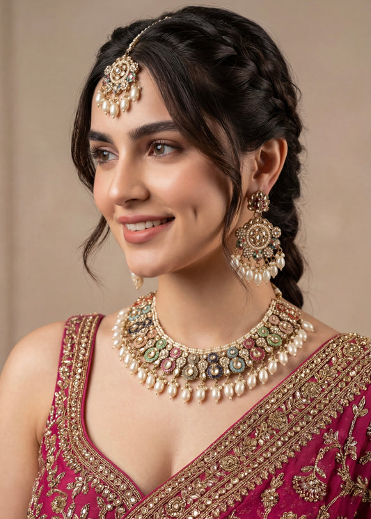 Multicolor Heritage Pearl Necklace Set