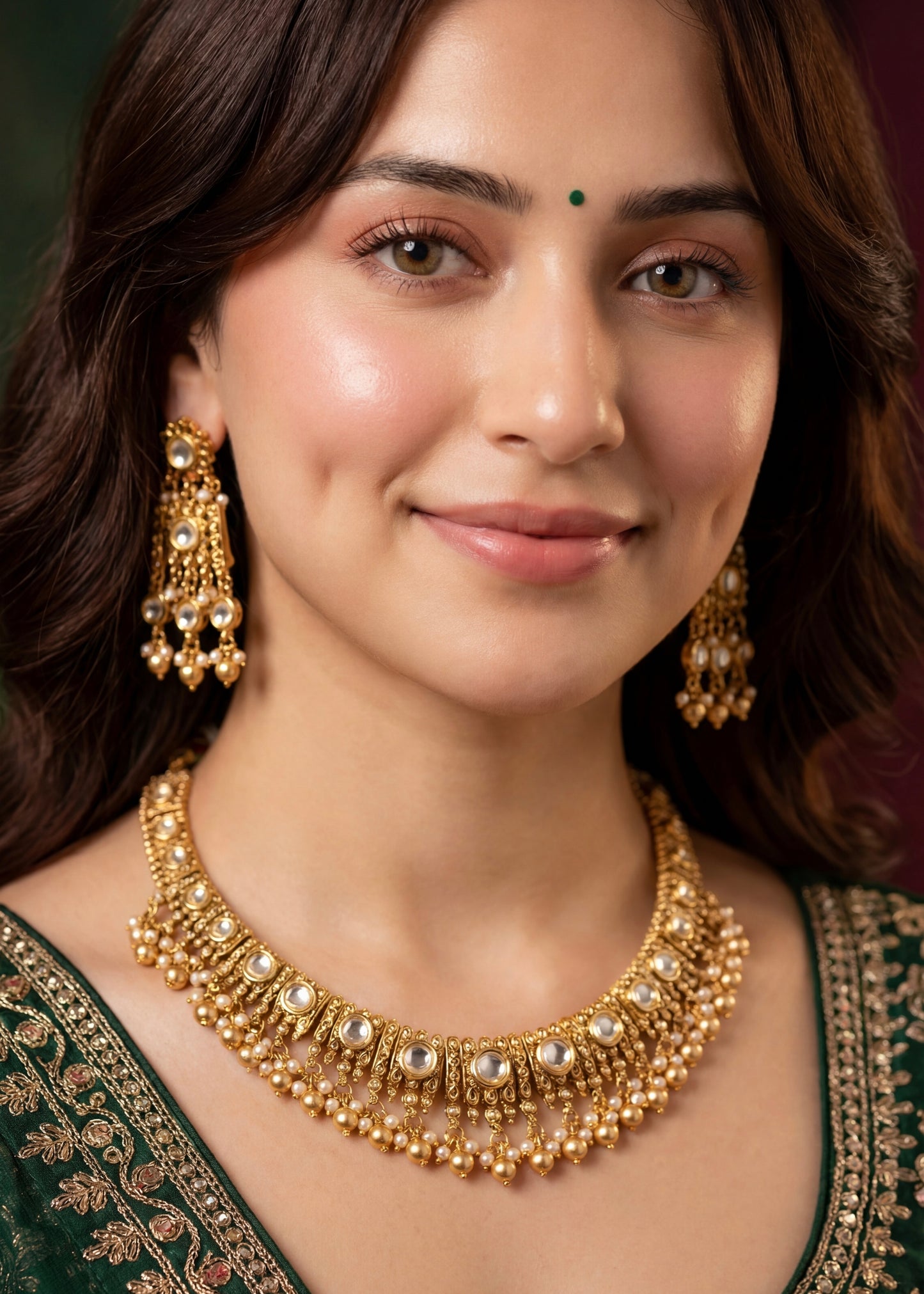 Gold plated necklace set/Indian gold plated jewelry/Traditional Jewelry/Real Gold look Jewelry