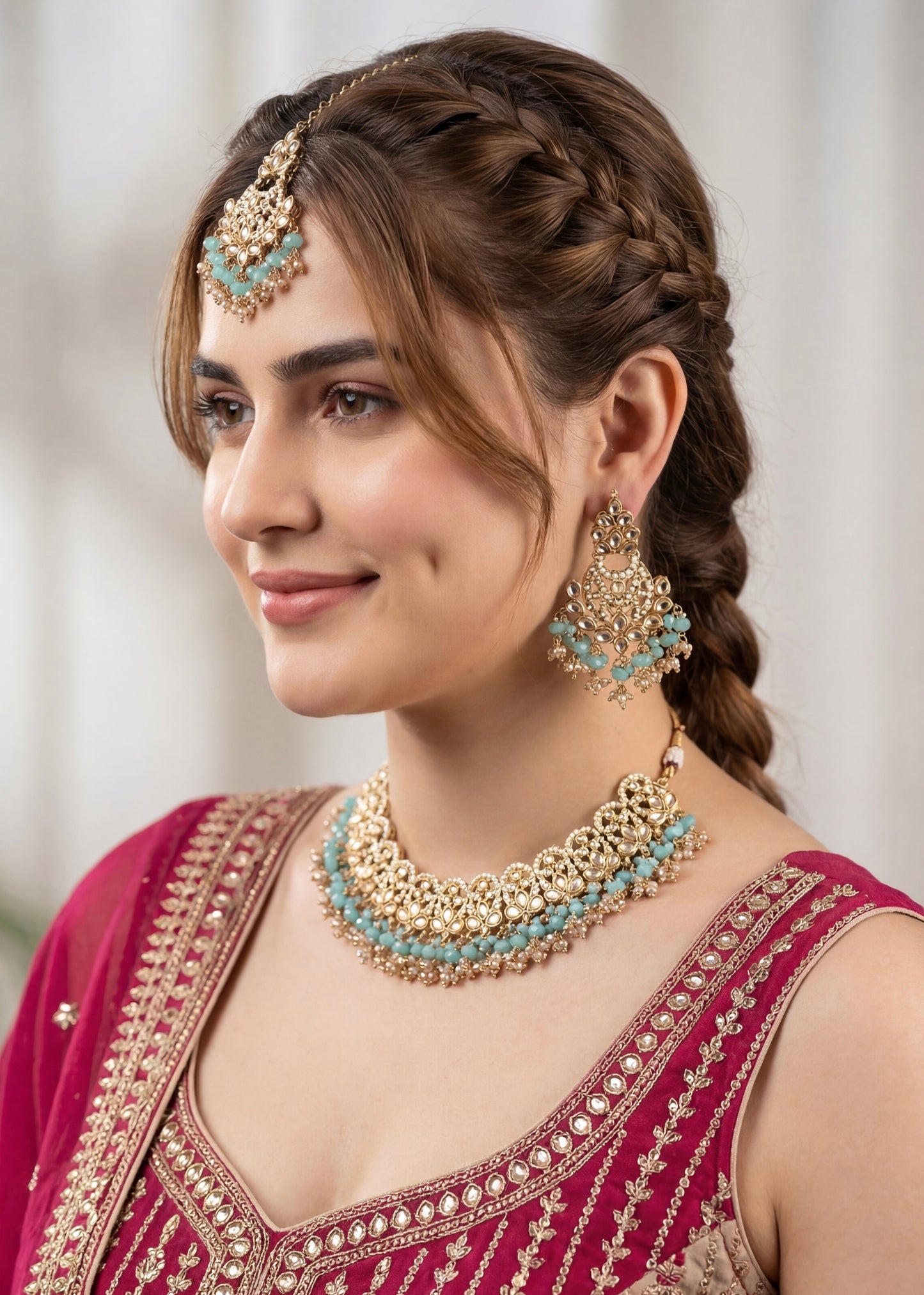 Antique Kundan Polki Necklace Set