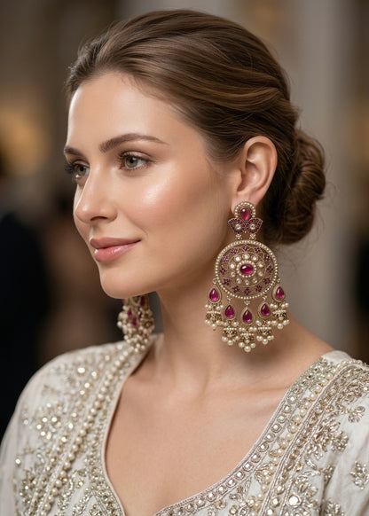 Pink Blossom Stone Earrings