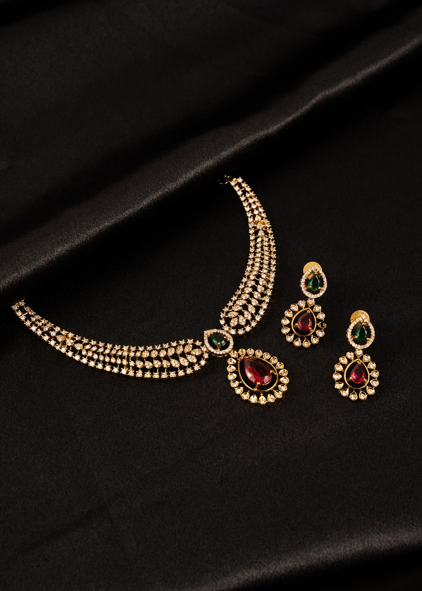 Victorian CZ Diamond Necklace Set