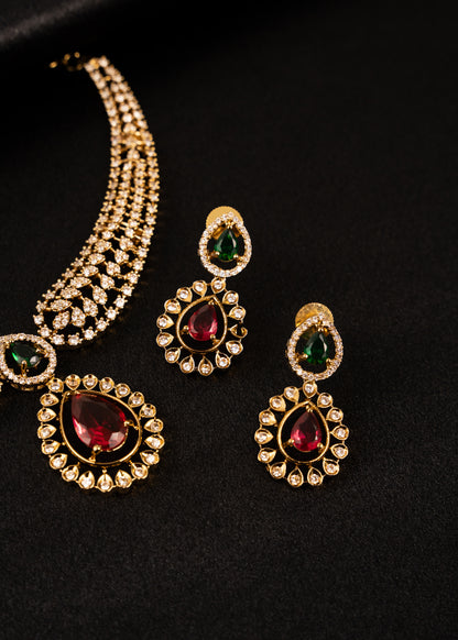 Victorian CZ Diamond Necklace Set