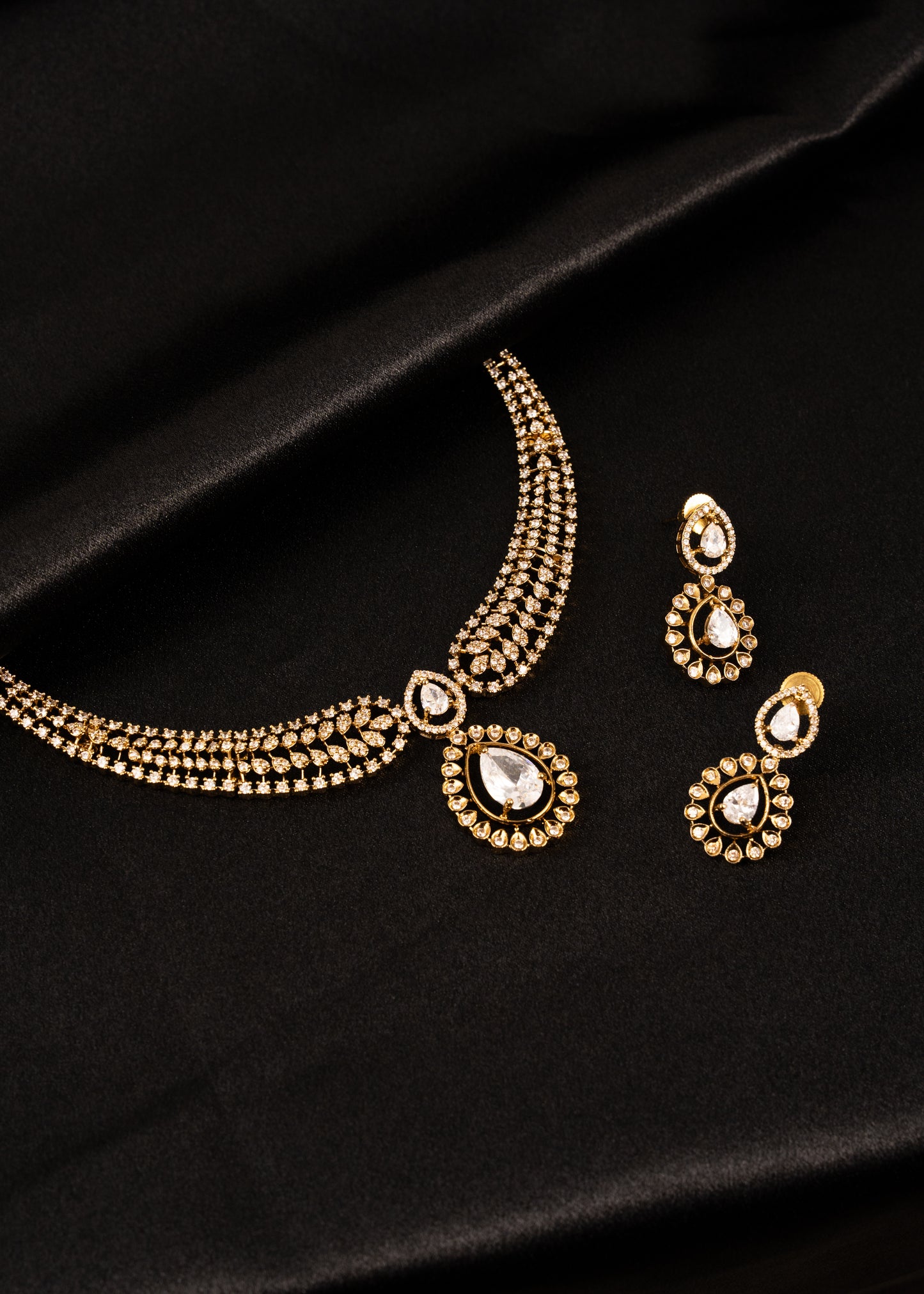 Victorian CZ Diamond Necklace Set