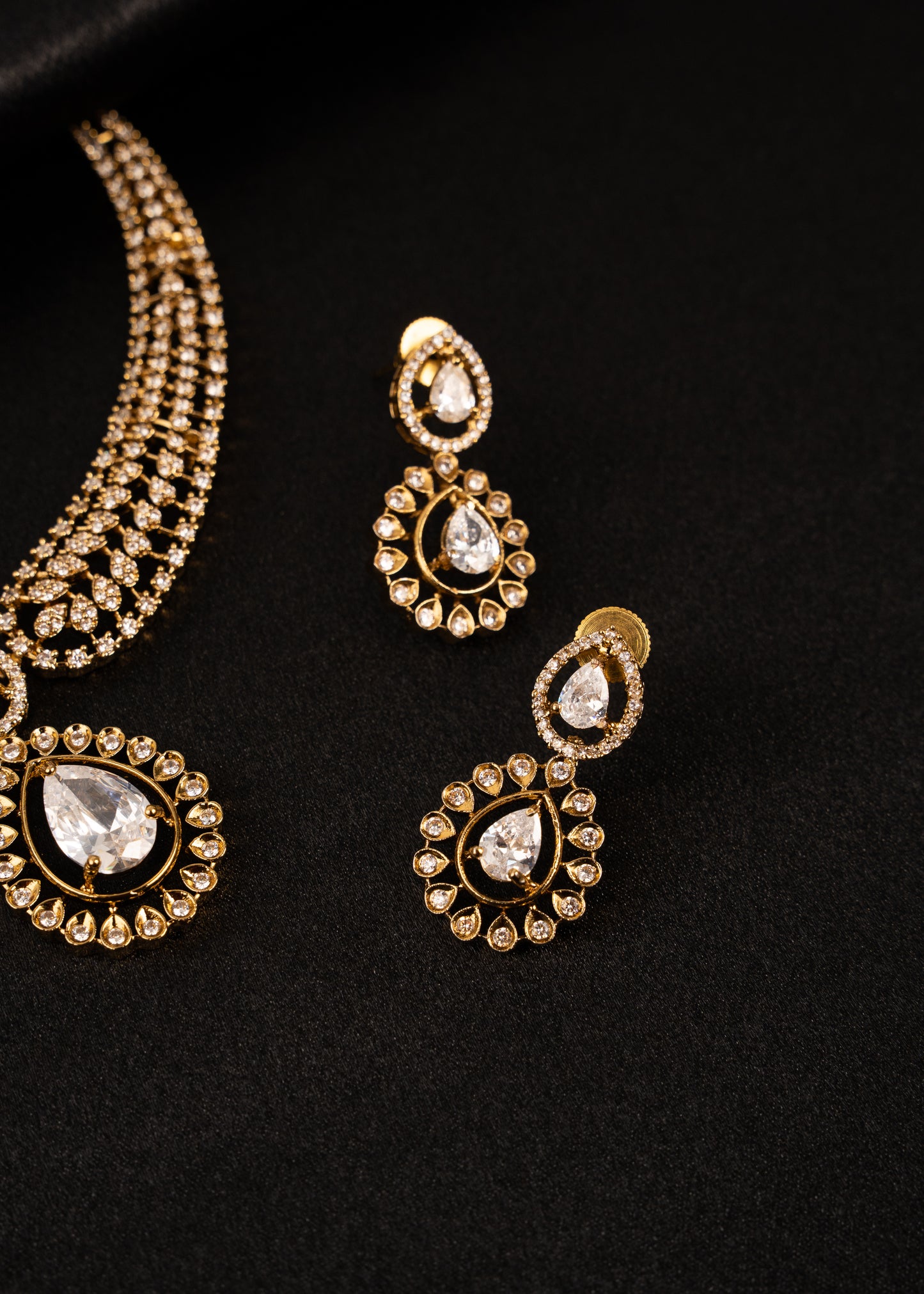 Victorian CZ Diamond Necklace Set