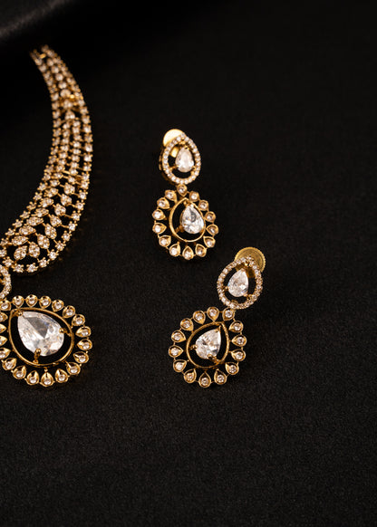 Victorian CZ Diamond Necklace Set