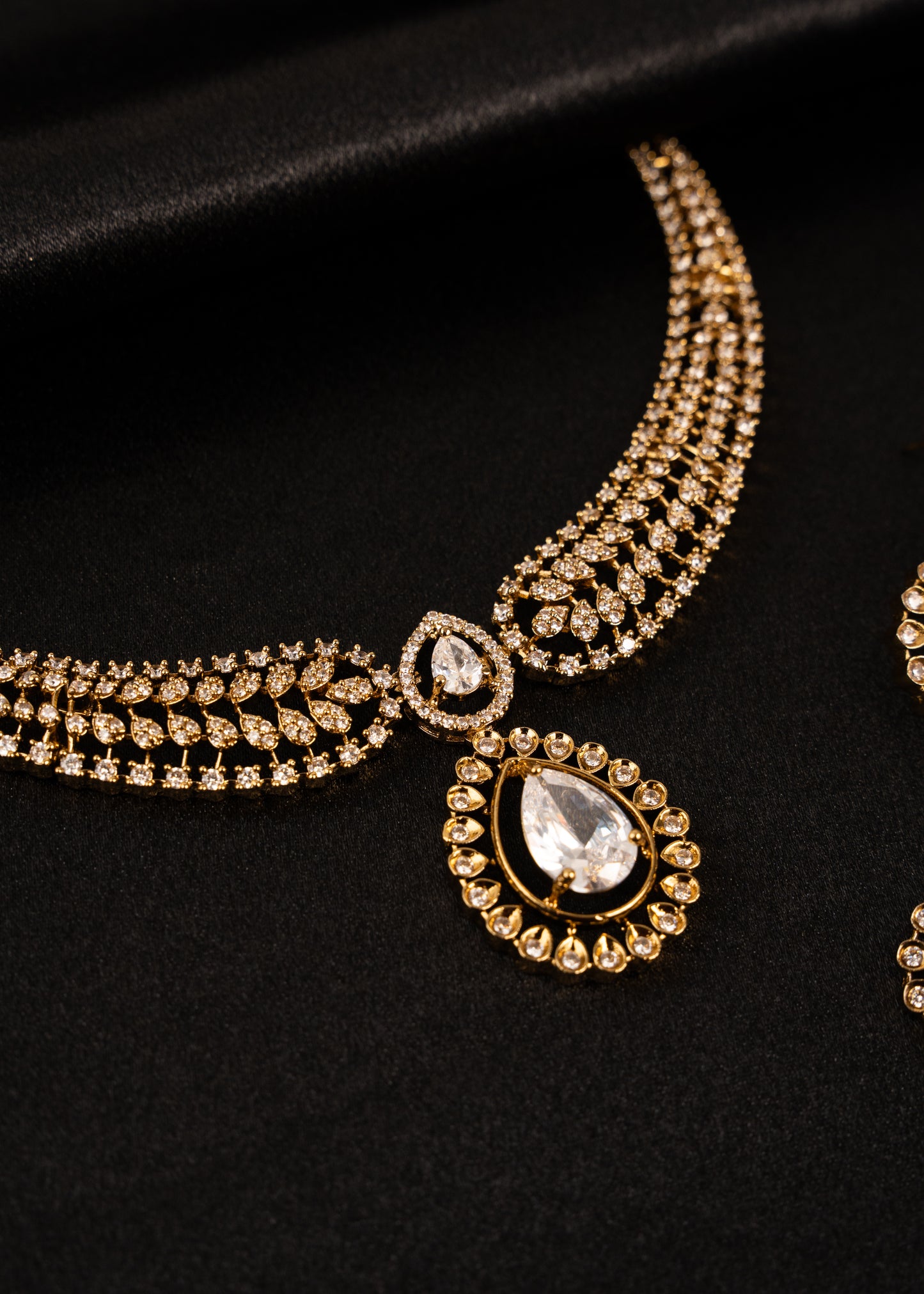 Victorian CZ Diamond Necklace Set