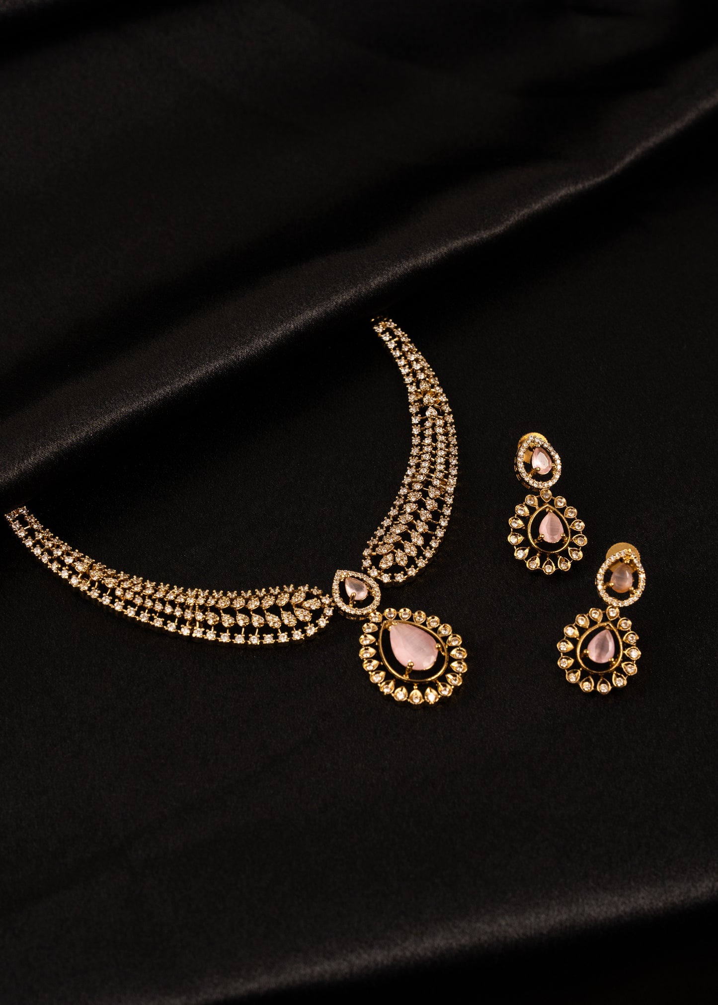 Victorian CZ Diamond Necklace Set