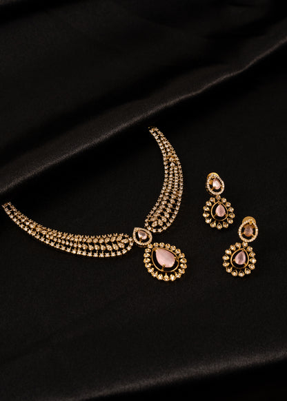 Victorian CZ Diamond Necklace Set