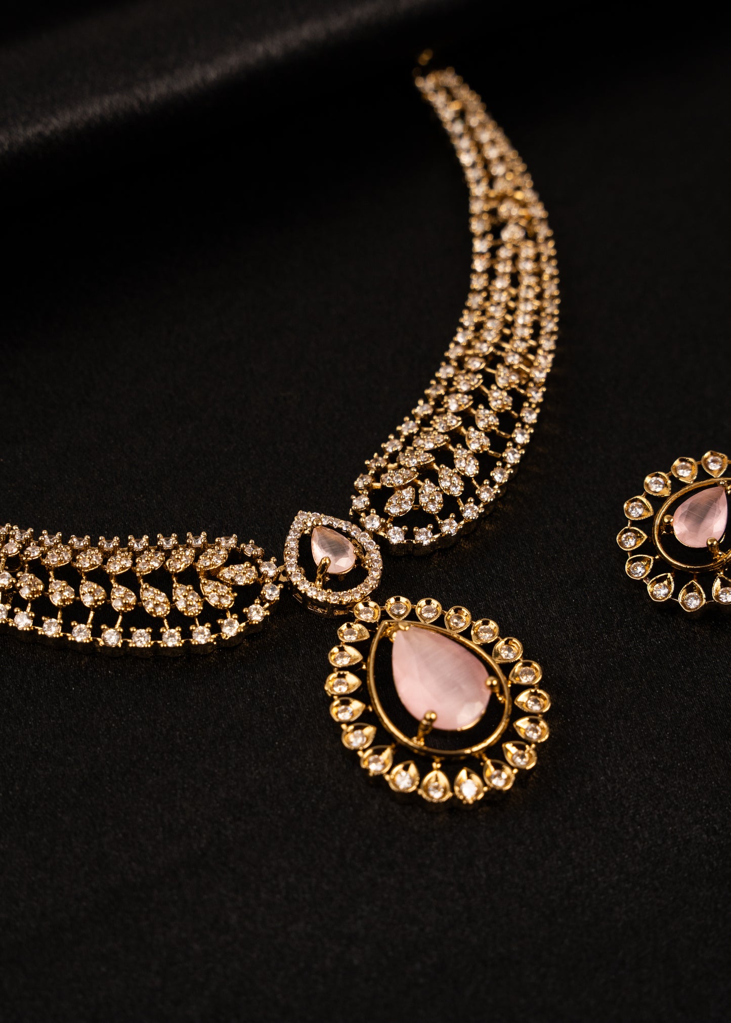 Victorian CZ Diamond Necklace Set
