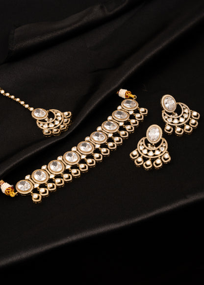 Premium Kundan Choker Necklace Set