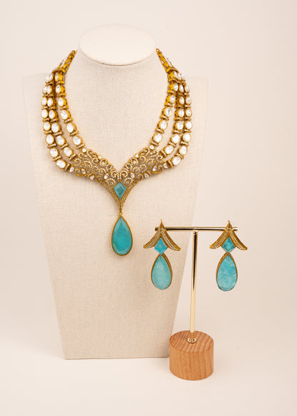 Premium Layered Kundan Necklace Set