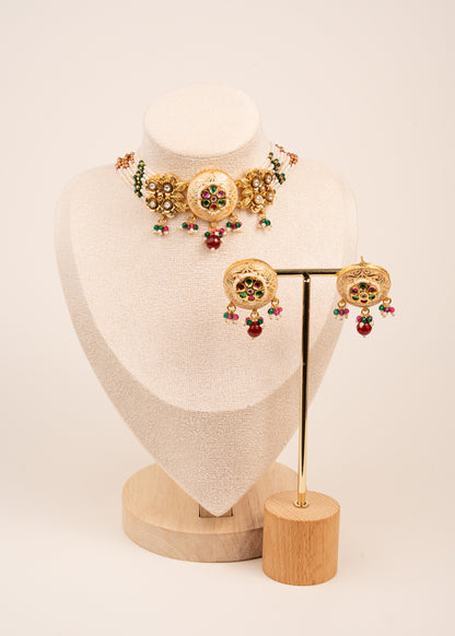 Heritage Meenakari Choker Necklace Set