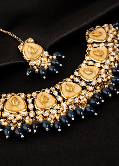Antique Kundan Pearl Jewelry Necklace Set