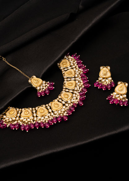 Antique Kundan Pearl Jewelry Necklace Set