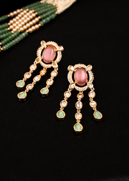 Premium Kundan Meenakari Necklace Set
