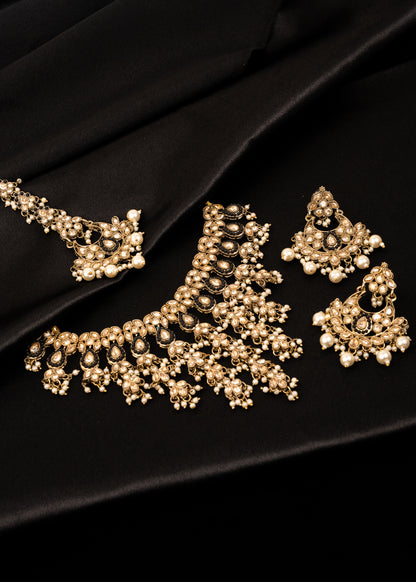 Gold Statement Choker Necklace Set