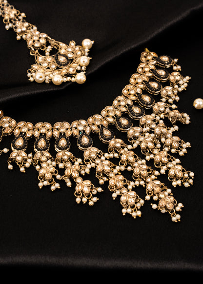 Gold Statement Choker Necklace Set
