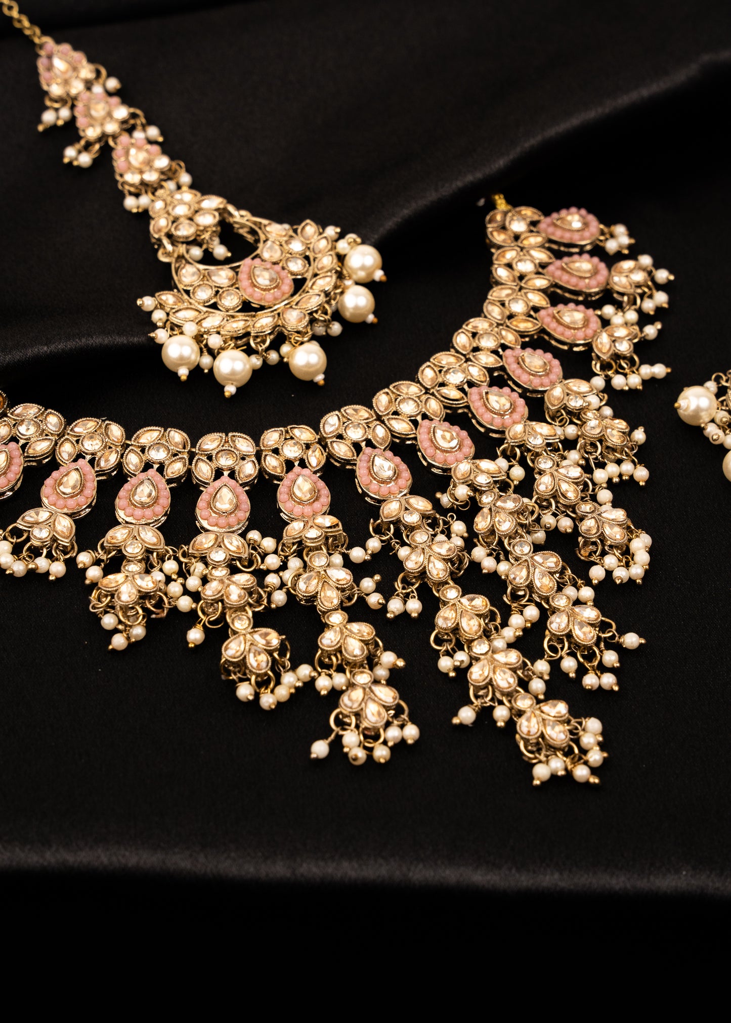 Gold Statement Choker Necklace Set