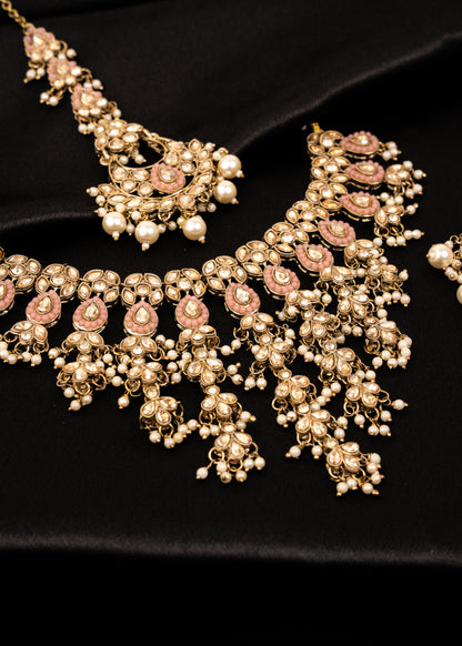 Gold Statement Choker Necklace Set