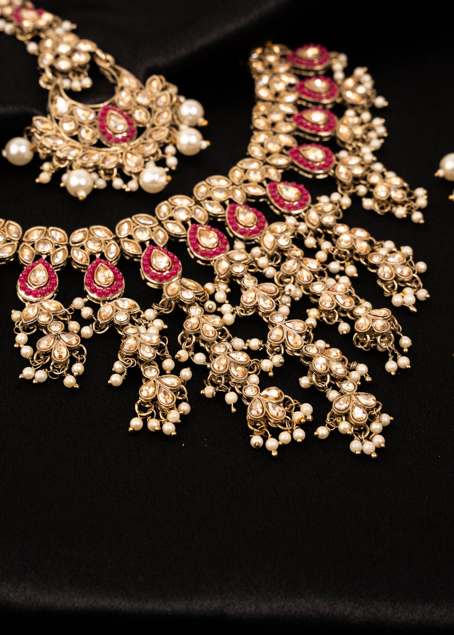 Gold Statement Choker Necklace Set