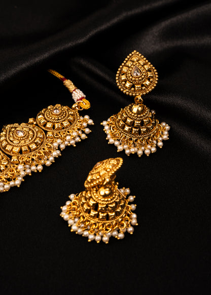 Premium Gold Choker Necklace Set