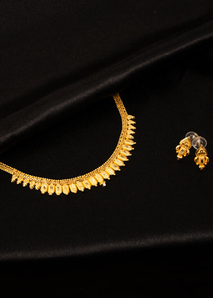 Real Gold Finish Choker Necklace Set