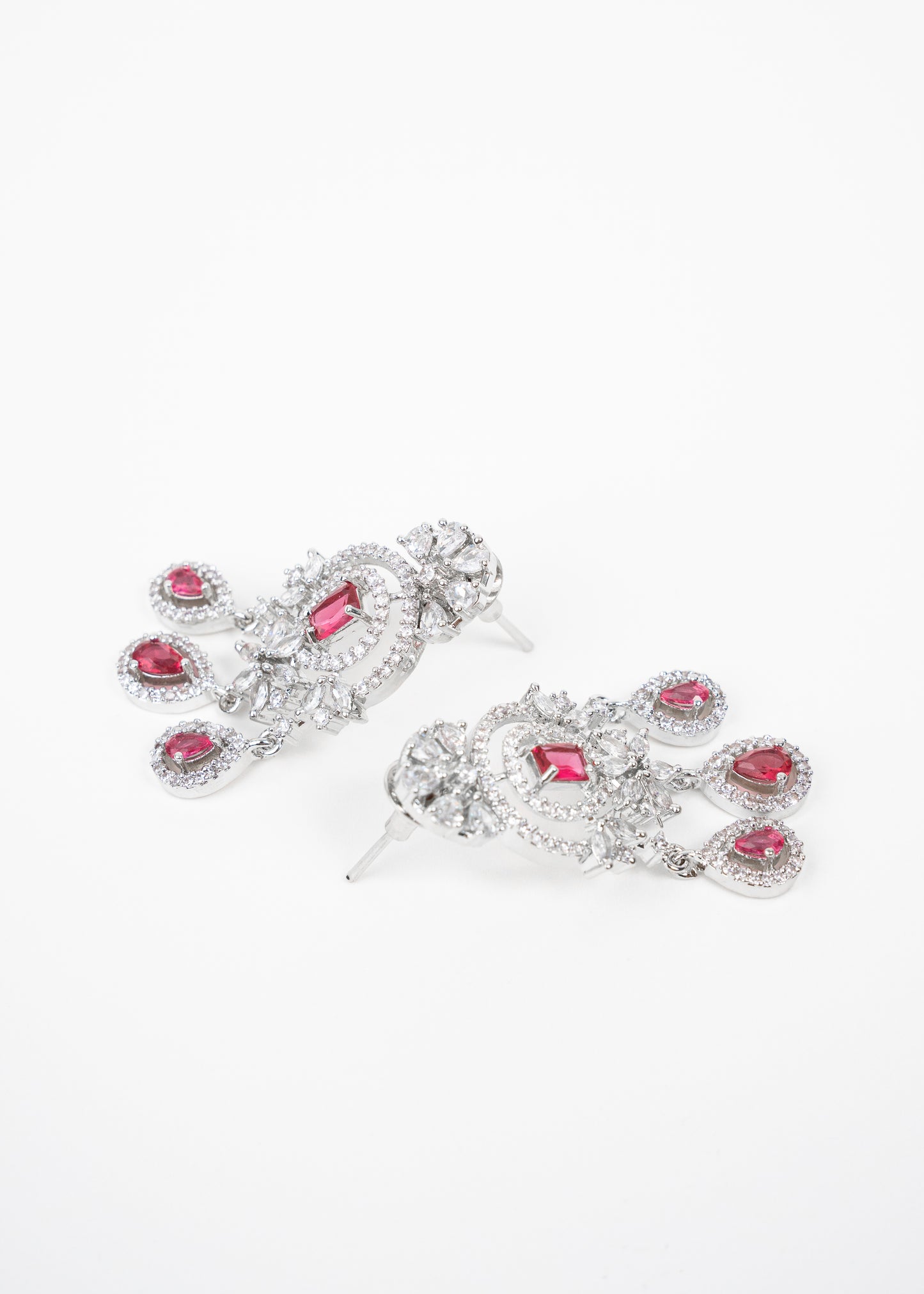 Ruby Crystal Elegance AD Necklace Set
