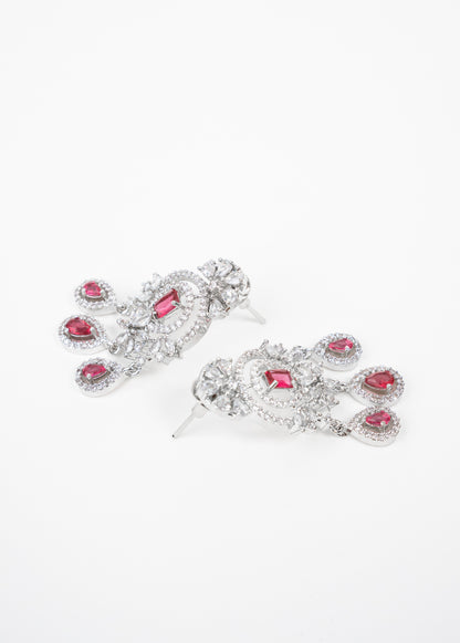 Ruby Crystal Elegance AD Necklace Set