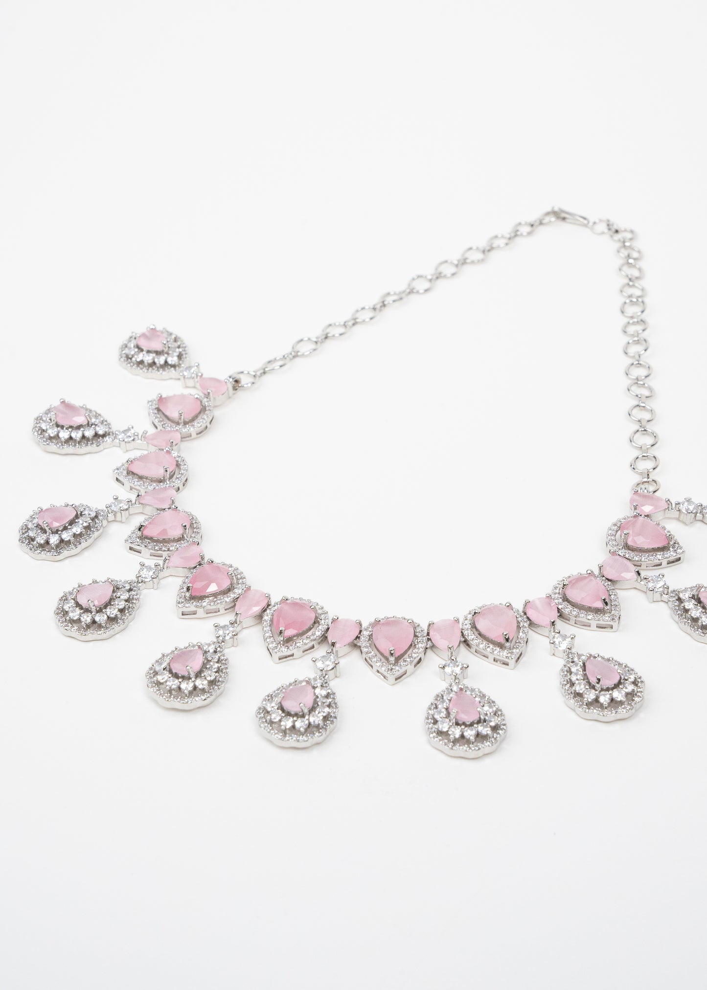 Blush Pink Statement AD Necklace Set
