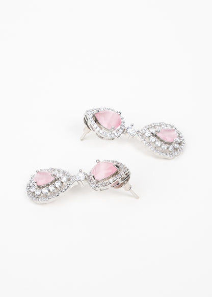 Blush Pink Statement AD Necklace Set