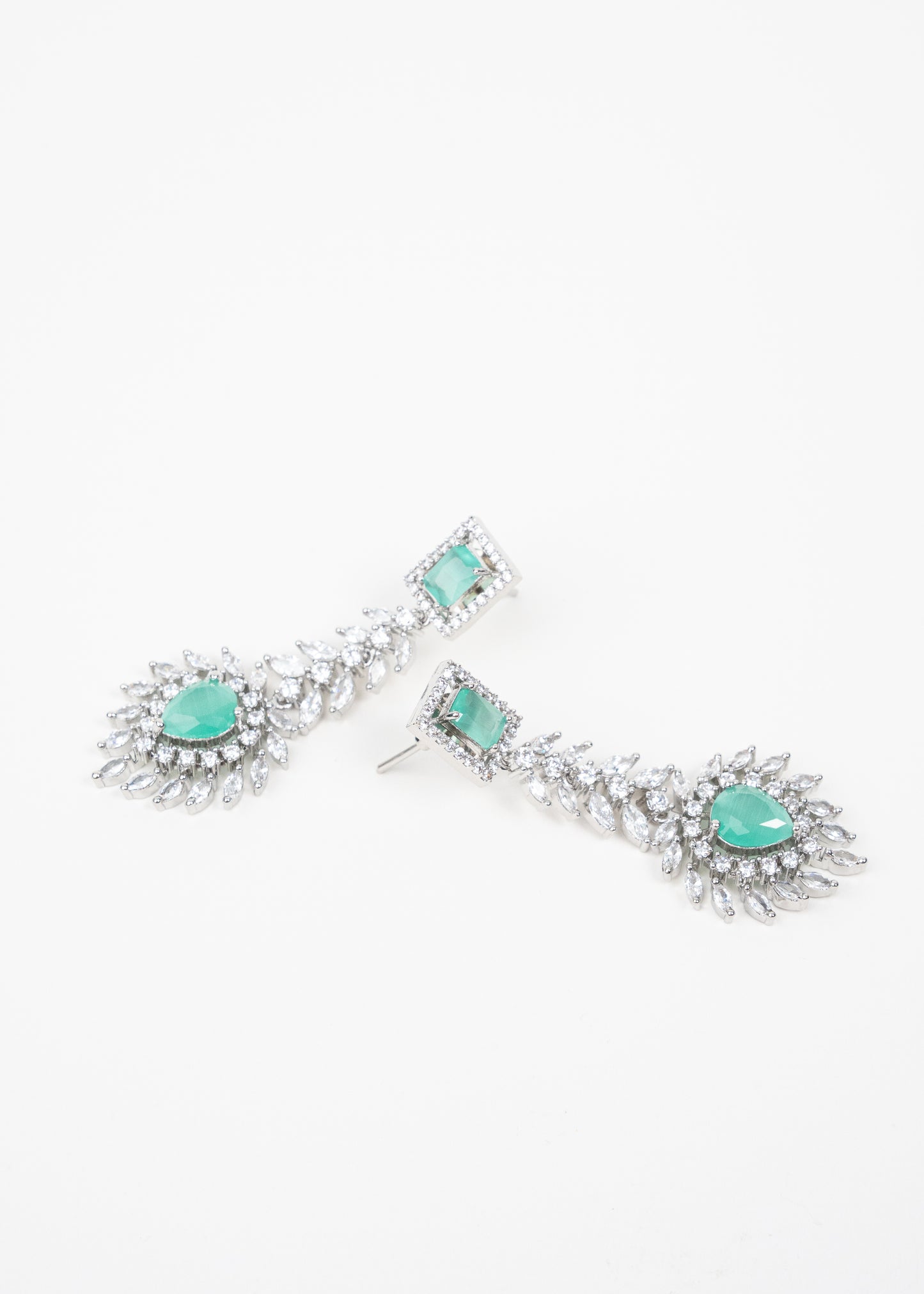 Aqua Blue Crystal AD Necklace Set