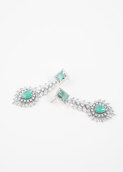 Aqua Blue Crystal AD Necklace Set