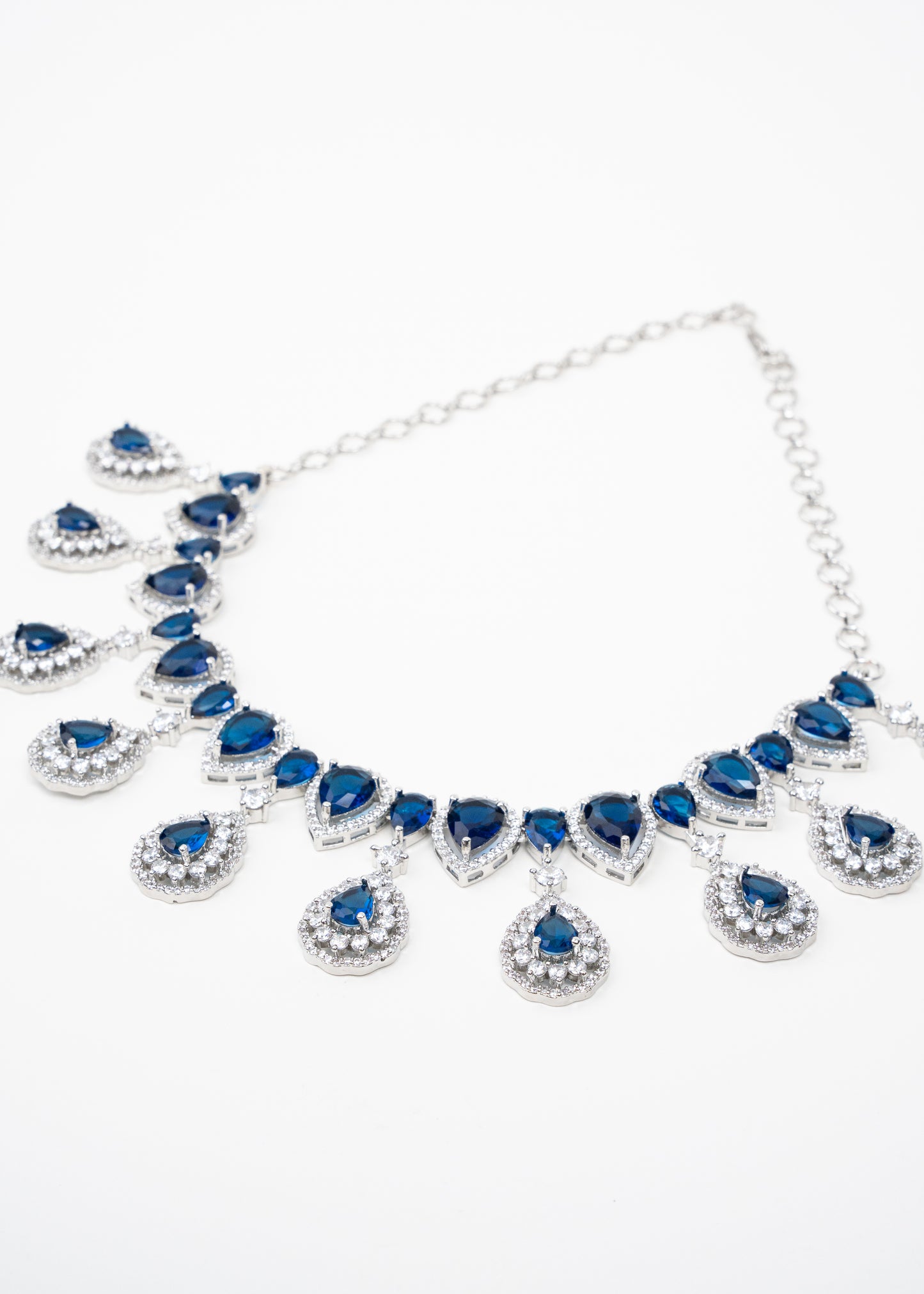 Royal Blue Crystal AD Necklace Set
