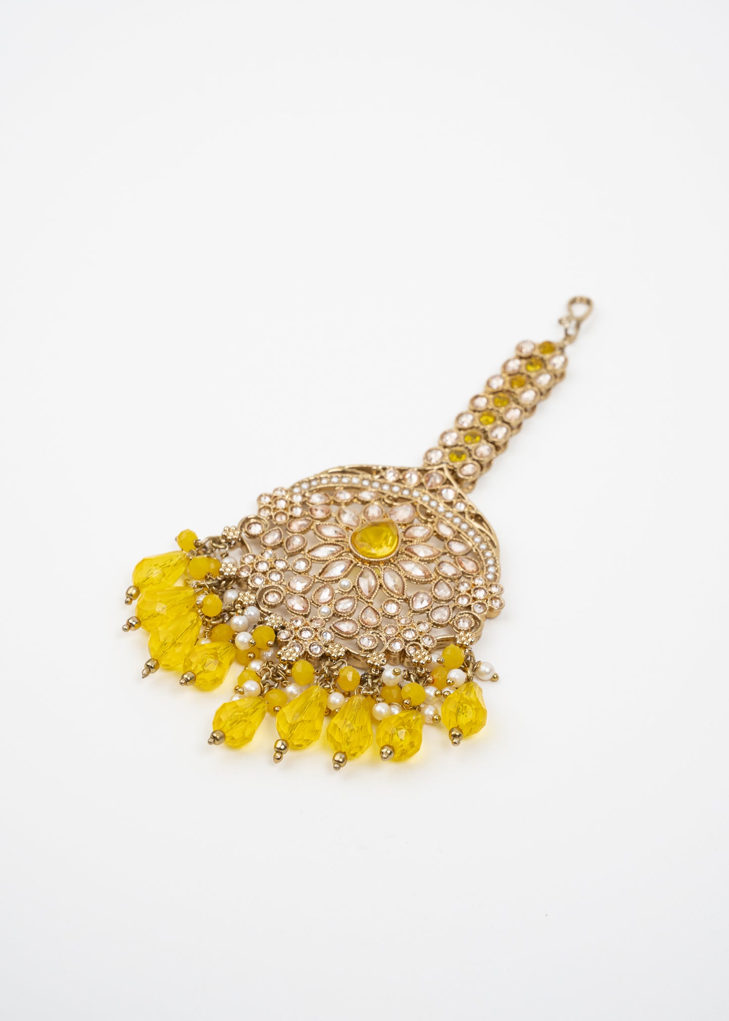 Golden Radiance Jhumka Set with Yellow Accents