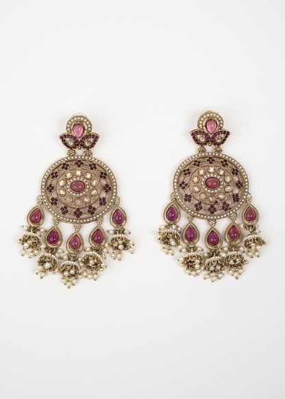 Pink Blossom Stone Earrings