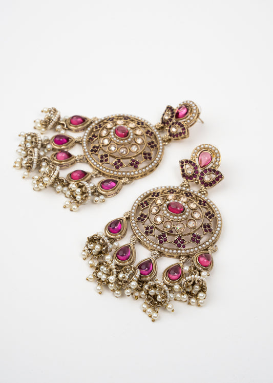 Pink Blossom Stone Earrings