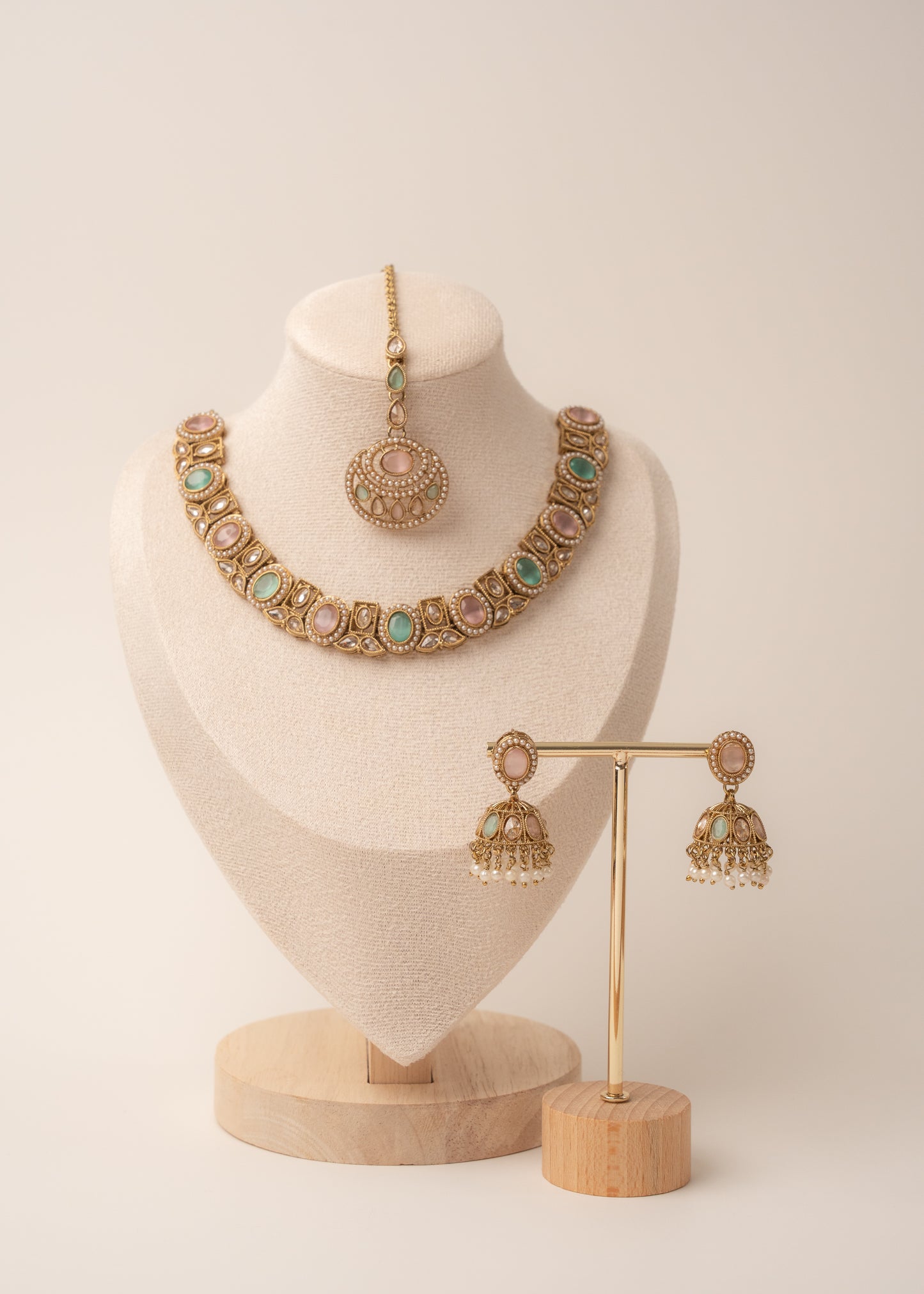 Ruby Emerald Harmony Necklace Set