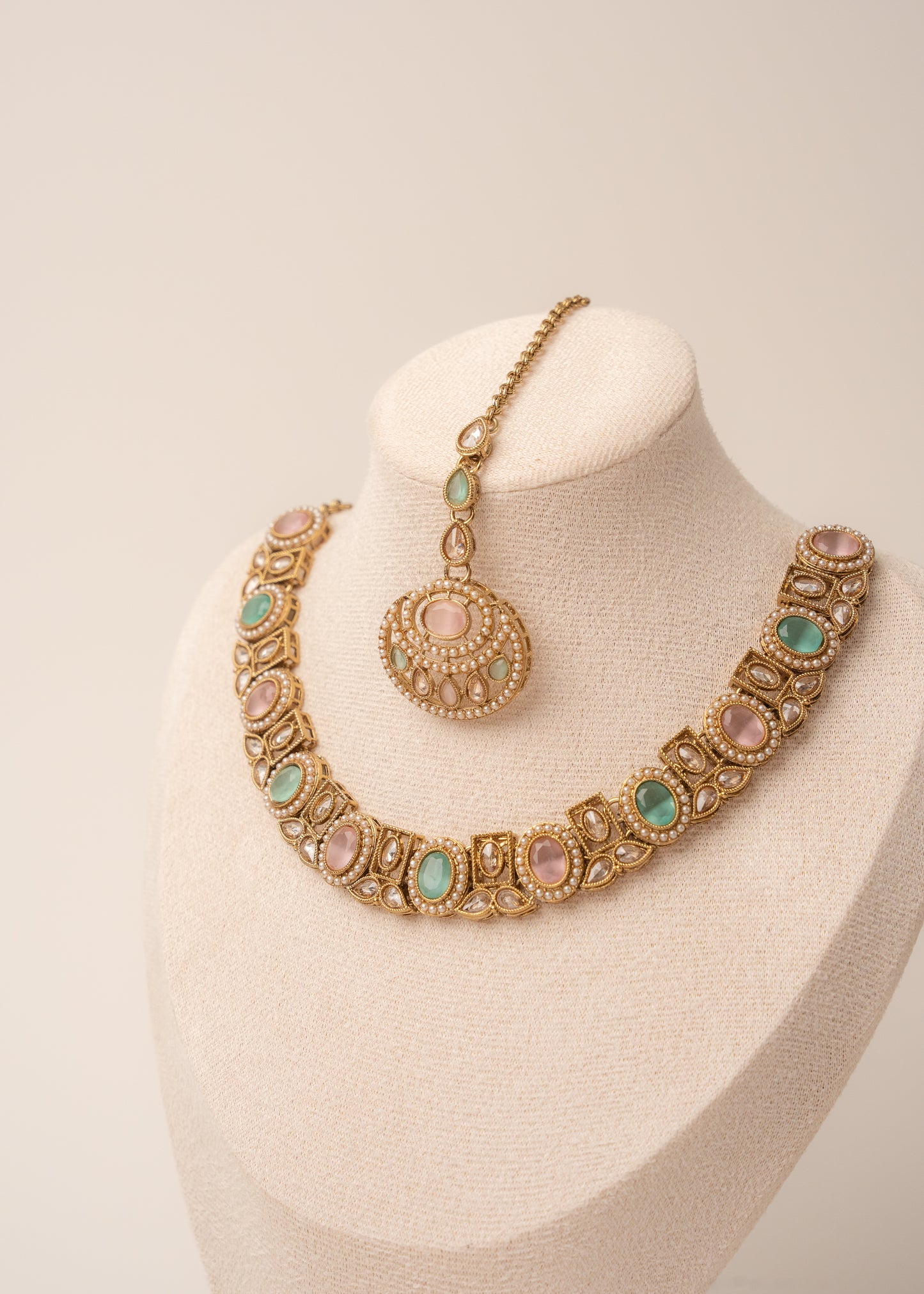 Ruby Emerald Harmony Necklace Set