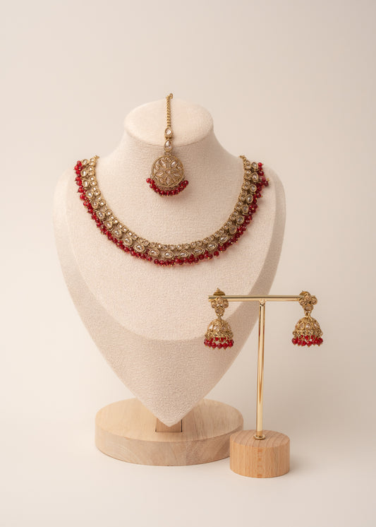 Ruby Rose Bridal Necklace Set